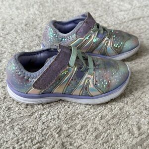 Athletic Works Toddler Girl's Purple Iridescent Shimmer Athletic Sneakers - 10
